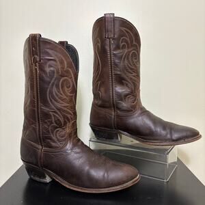 Vintage 90’s Laredo Cowboy Boots Men’s 11EE Made in USA Brown Leather Western